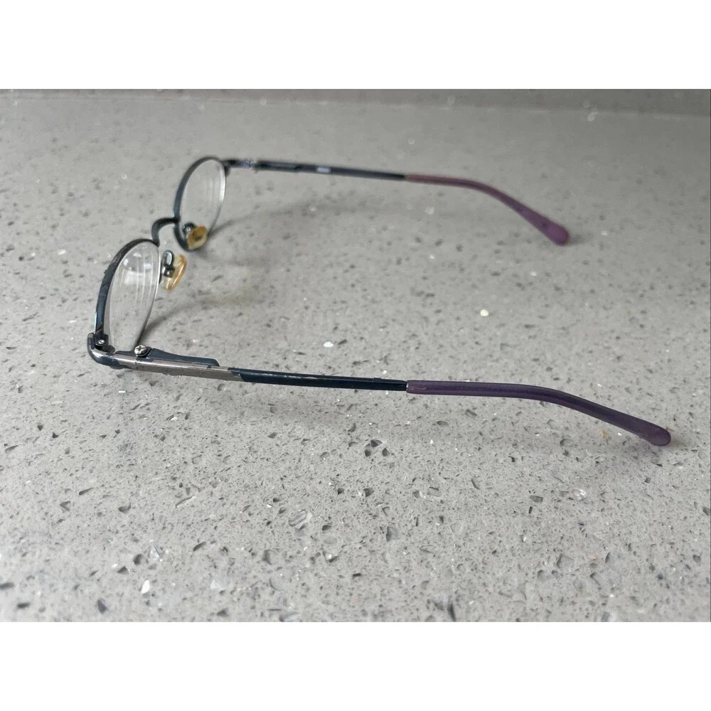 Vintage Nintendo WMN105 220 Blue Metal Oval Eyeglasses FRAMES ONLY 43-18-120